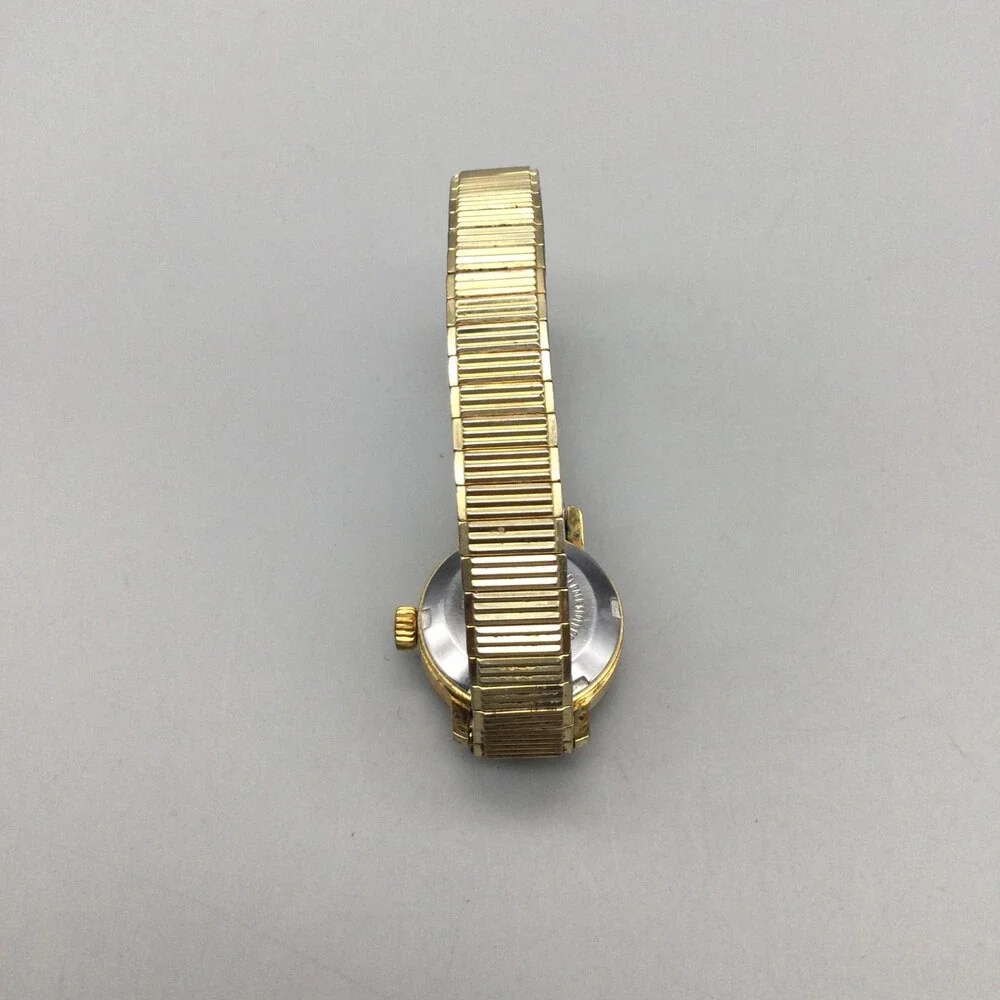 Vintage Waltham Automatic Womens Watch 21mm CRACKED CRYSTAL Gold Tone Bracelet
